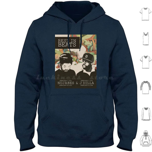 Samuari Champloo: Nujabes And J Dilla Hoodies Long Sleeve Nujabes Hip Hop Rap Japanese J Dilla Fat Jon Album Soundtrack Champloo Chill