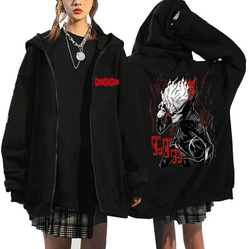 Dandadan: Okarun Zip Up Hoodies Style Youthful Manga Anime Printed Sweatshirt Design Designer Female Hoodie Zipper Funny