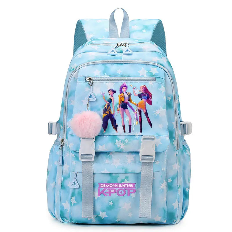 KPop Demon Hunters: Student Backpack Large Capacity Schoolbag Teenagers Student Backpack Women's Travel Laptop Bagpack