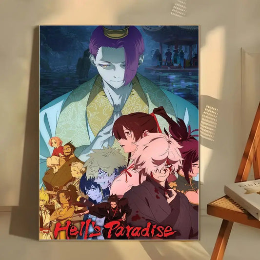 Hell's Paradise: Classic anime  Poster  Self-adhesive Art Waterproof Paper Sticker Coffee House Bar Room Wall Decor