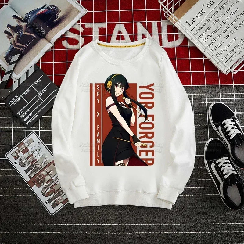 Spy Family Hoodie: Spy X Family Yor Forger Sweatshirts Loid Forger Bond Pullover Harajuku Anya Smug Casual Clothes