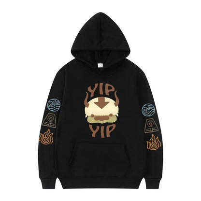 Avatar The Last Airbender: Hoodie Men's and Women's Couple Appa YIP Letter Printed Brushed Anime Sports Shirt Pullover Top