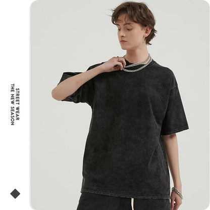 Demon Slayer: Men's Women's Washed T-Shirt Inosuke Hashibira Summer Spring Anime Tee Retro Distressed High Quality Short Sleeve