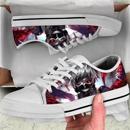 Tokyo Ghoul :Volume 4 Pattern Anime Classic Low Style Casual Sneakers Canvas Fashion Breathable Mens Womens Shoes Lace-up shoe