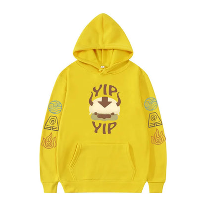 Avatar The Last Airbender: Hoodie Men's and Women's Couple Appa YIP Letter Printed Brushed Anime Sports Shirt Pullover Top