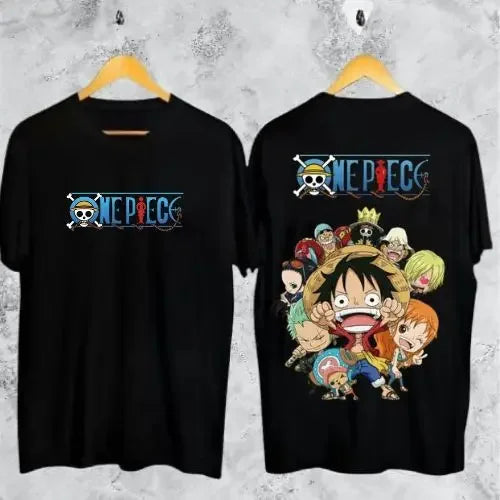 One Piece: Men's Fashion Portgas D. Ace Anime Print T-Shirt, Summer Trend, 100% Cotton, Casual Loose Short Sleeve