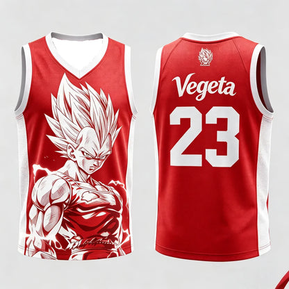 Dragon Ball: Vegeta Super Saiyan #23 Basketball Jersey Tank Top Anime Print Breathable Sportswear Unisex Streetwear for Fans Kids