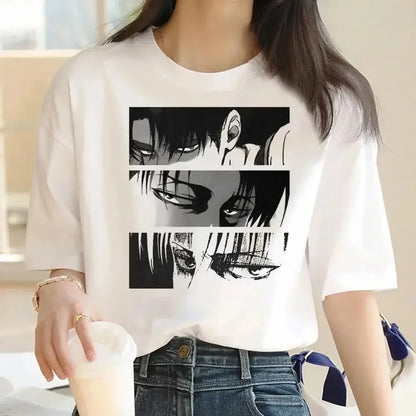 Attack on Titan: Graphic Print Harajuku T Shirt Casual Fashion Short Sleeve T-Shirt Women Graphic T Shirts