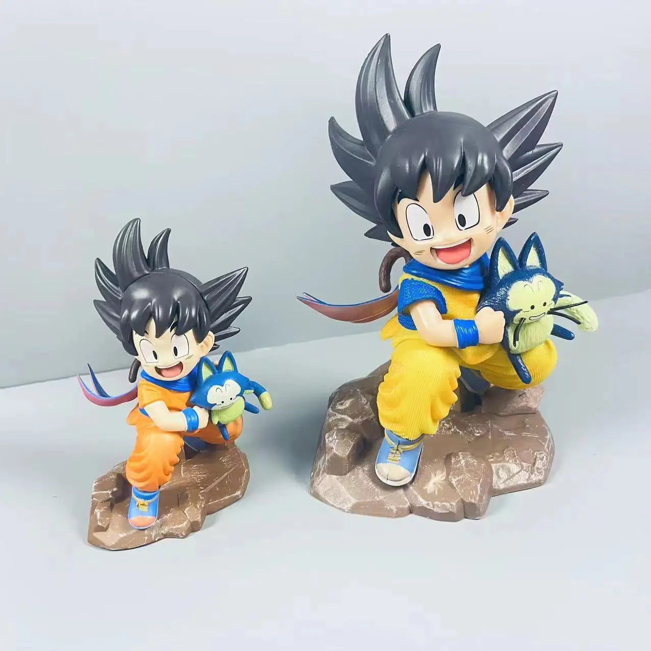 Dragon Ball: Childhood Little Goku Hugs Puer Ya Mu Tea Little Follower Figures Doll Pvc Model Statue Collection Toys Ornamen Gift