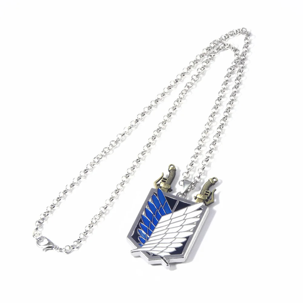 Attack on Titan: Necklace Shingeki No Kyojin Wings of Freedom Survey Sword Punk Necklace Pendant for Women Men Jewelry