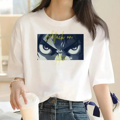 Attack on Titan: Graphic Print Harajuku T Shirt Casual Fashion Short Sleeve T-Shirt Women Graphic T Shirts