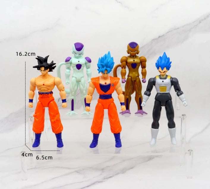 Dragon Ball: 5 Pcs/Set Action Figure Son Goku Vegeta Gogeta Super Saiyan Change Head Figurine 2 Style Ornament Gifts