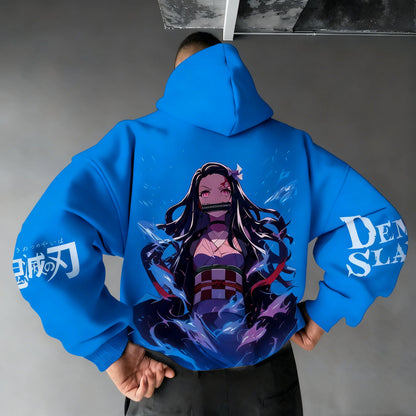 Demon Slayer: Men's Hoodie Sweatshirt Kamado Nezuko Anime Spring Autumn Winter Boy Harajuku Long-sleeved Parent-child Outfit