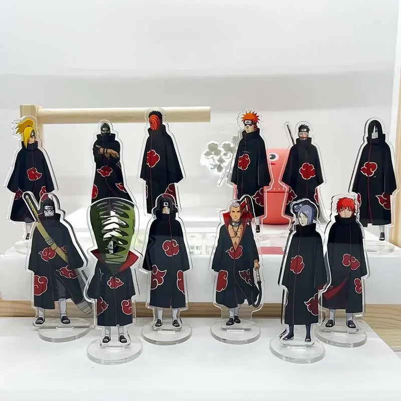 Naruto: 8CM 12pcs  Figure Akatsuki Acrylic Stand Mini Uchiha Itachi Statue Nagato Action Figure Deidara Doll Desk Ornaments Toys