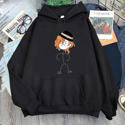 Bungo Stray Dogs: Anime Hooded Nakahara Chuuya Printed Men Women Hoodies Oversized Casual Sweatshirt Harajuku Unisex Streetwear