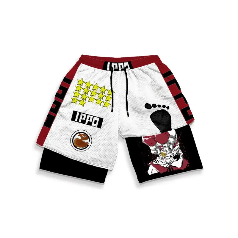 Hajime No Ippo: Custom Gym Compression Shorts Running Workout GYM Summer Shorts