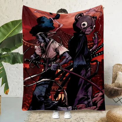 Anime Afro Samurai Cartoon Printed Blanket Picnic Blankets Warm Blanket Soft and Comfortable Blanket Home Travel Birthday Gifts