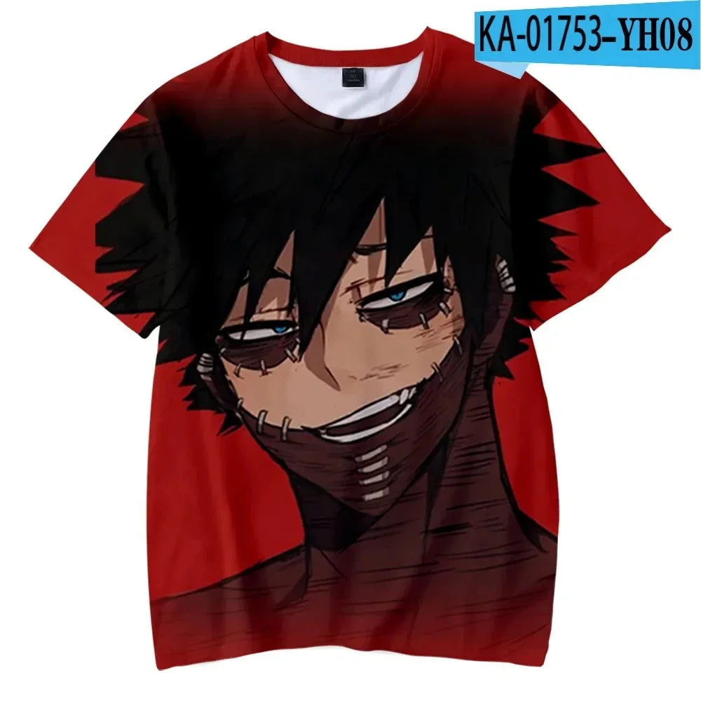 My Hero Academia: Dabi 3D Print Man/ Women Casual Fashion O Neck T-Shirts Short Sleeve pullover Summer Oversized Unisex Clothing