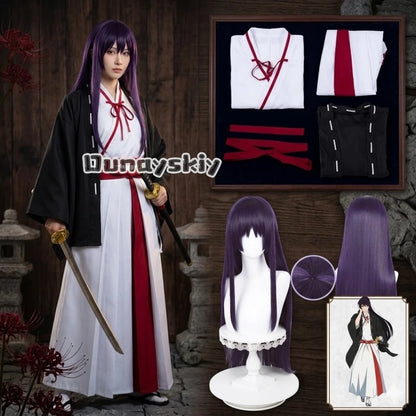 Hell’s Paradise: Asaemon Cosplay Wig Costume Uniform Full Set Anime Jigokumon Halloween Performance Uniform Carnival Clothes