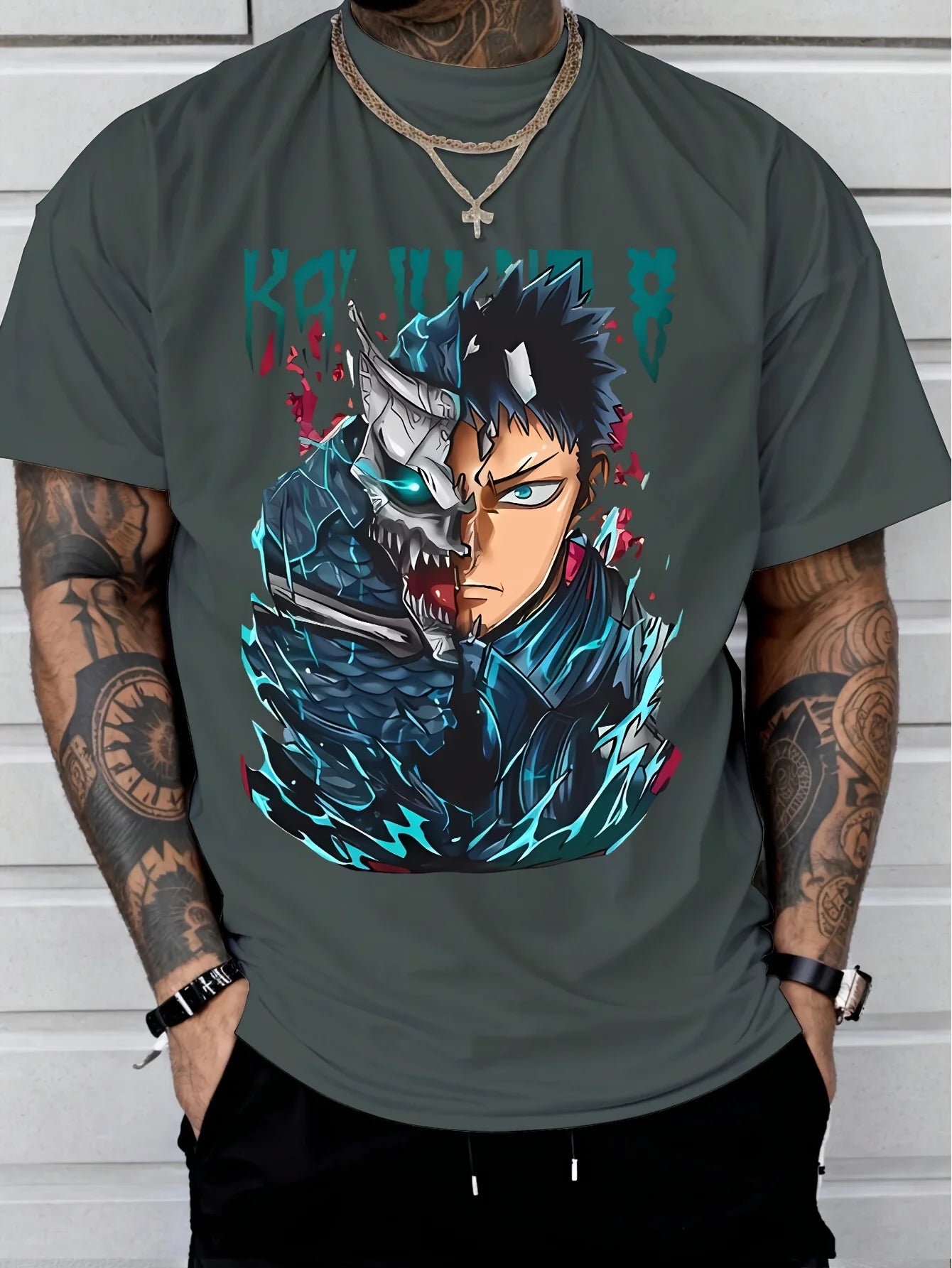 Kaiju No. 8: Animation Derivatives Pattern Printed Short Sleeve T-Shirt Men's and Women's 2025 Summer New Fashion Cotton Top