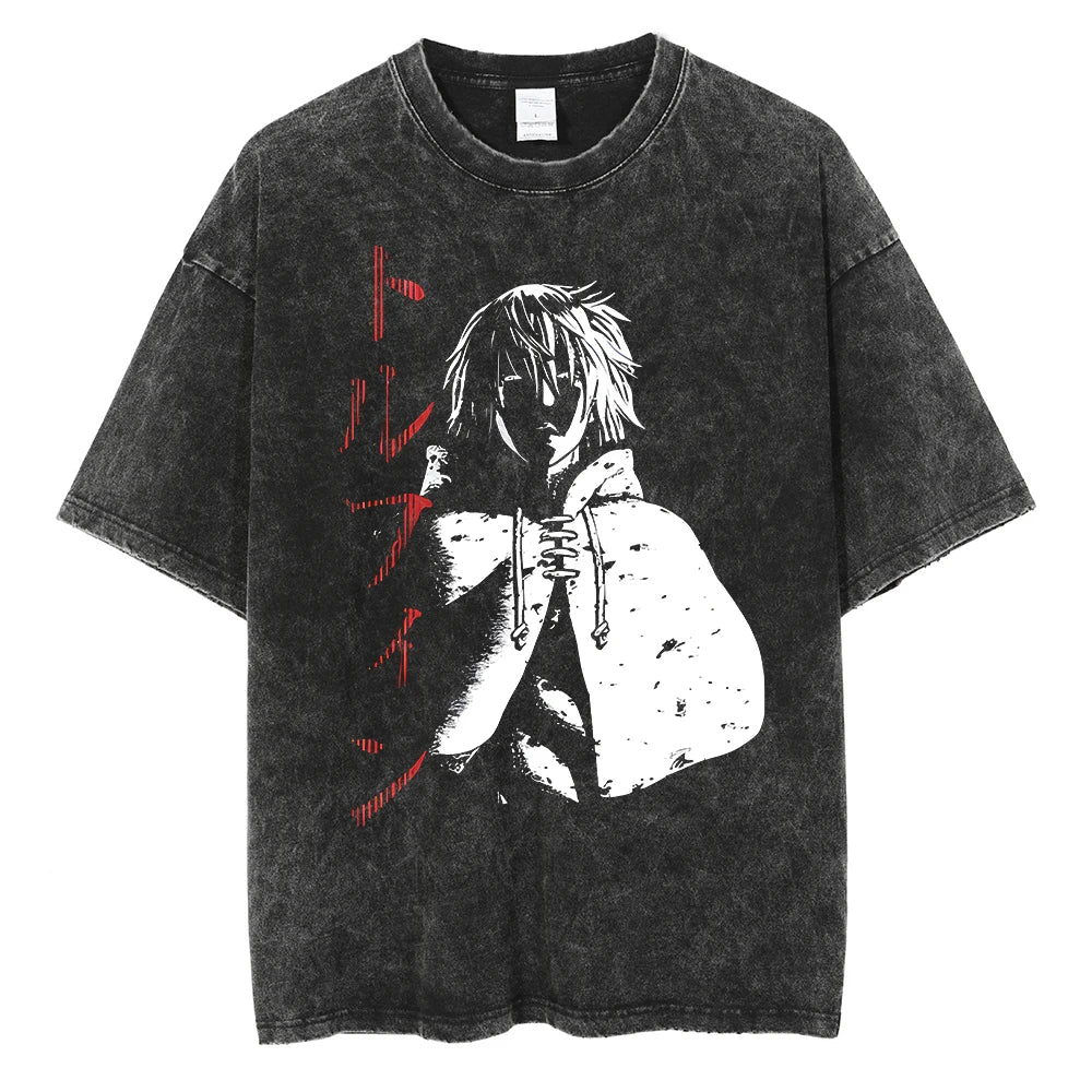 Vinland Saga: Manga T Shirt Men Women Washed Cotton T-shirt Harajuku Streetwear Men's Clothing Summer Casual Short Sleeve Tees