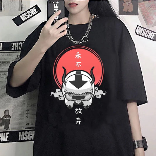 Avatar The Last Airbender: T Shirt Women Kawaii Anime Appa Tshirt Funny Cartoon Avatar Graphic Tees Fashion Unisex T-shirt