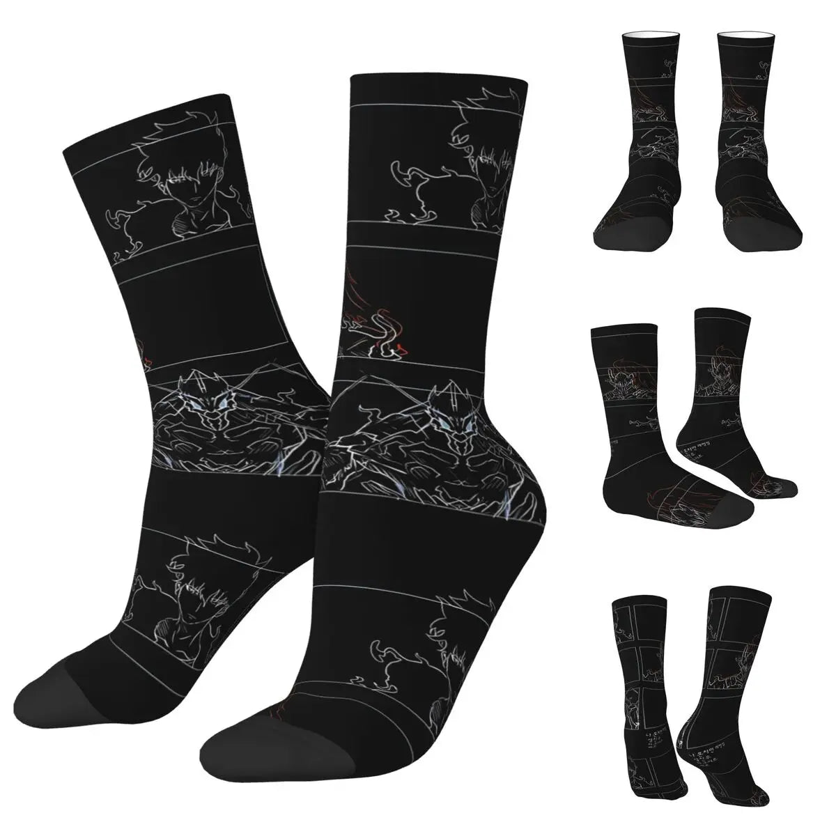 Solo Leveling: Sung jinwoo Shadow Monarch Socks,Leisure Beautiful printing Suitable for all seasons Dressing Gifts