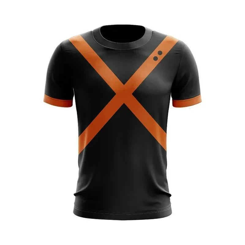 My Hero Academia: Summer T-shirts Midoriya Izuku 3D Printing School College Style Boku Hero Academia Blue T Shirt Tops