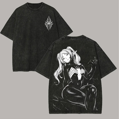 Frieren: Beyond Journey's End -- T-shirt Men's Unisex Clothing Washed Oversized T Shirt High Quality Cotton Tees Tops