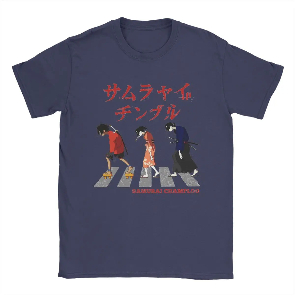 Samurai Champloo: Walking Fuu Mugen Jin T Shirts Men Pure Cotton Funny T-Shirts Round Neck Tees Short Sleeve Clothes Printed