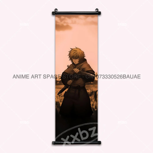 Vinland Saga: Hanging Painting Thorfinn Karlsefni Anime Decorative Poster Leif Ericson Room Decor Scroll Picture Cartoon Wall Art