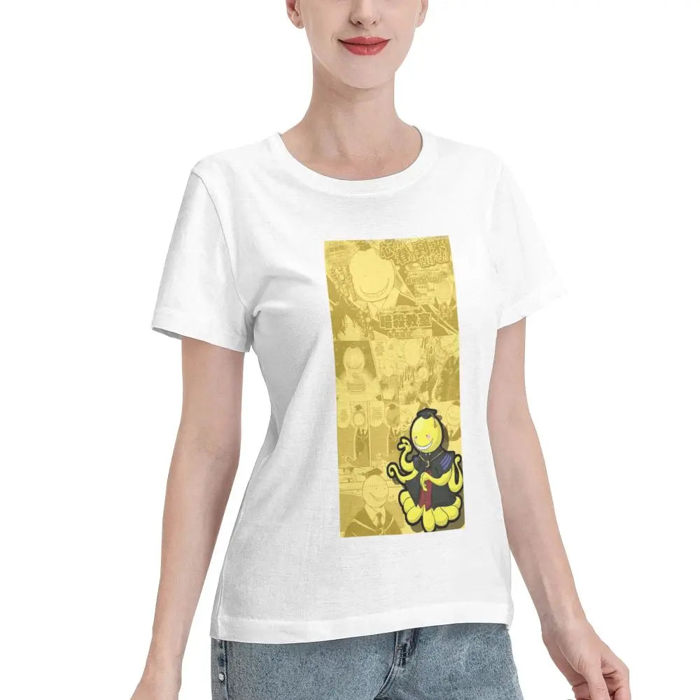 Assassination Classroom: Octopus Koro Sensei T-Shirt Women Short Sleeve T Shirts O-Neck Clothes Cotton Summer Tees Streetwear