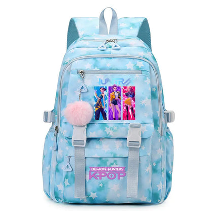KPop Demon Hunters: Student Backpack Large Capacity Schoolbag Teenagers Student Backpack Women's Travel Laptop Bagpack