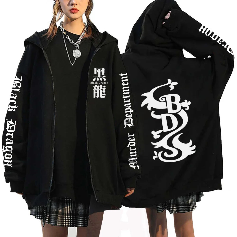 Tokyo Revengers: Plus Size Hoodie Mikey Baruhara Graphic Printed Hooded Men Women Sweatshirt With Zipper Hip Hop