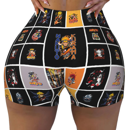 Women's Japane Anime N-Naruto Workout Yoga Shorts TV Manga Series  Gym Athletic Biker Running Shorts