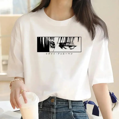 Attack on Titan: Graphic Print Harajuku T Shirt Casual Fashion Short Sleeve T-Shirt Women Graphic T Shirts