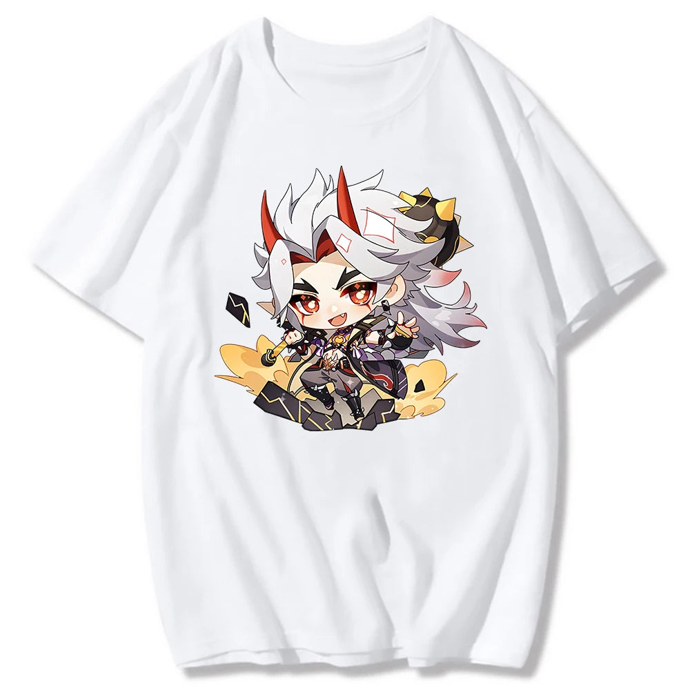 Genshin Impact: T-shirt Arataki Itto T-shirt Game Graphic T shirts Kawaii Oversized Casual Tops 100% Cotton