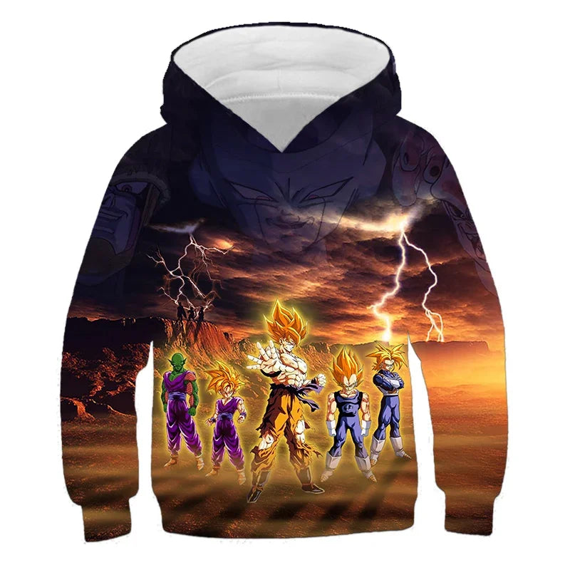 Dragon Ball Z: (KIDS) Hoodie Boys and Girls 3D Printing Sweatshirt Fashion Loose Long Sleeve Spring Autumn Goku Veget Pullover