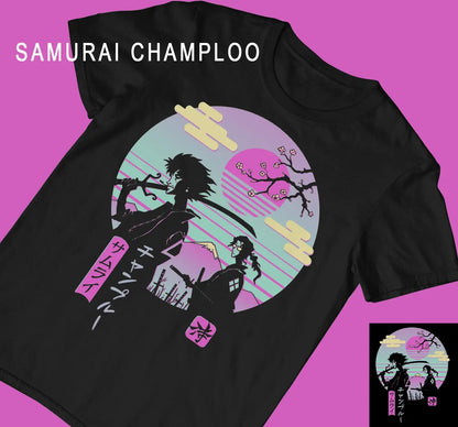 Samurai Champloo: T-Shirt Sword Graveyard Anime,Walk Mugen Jin Fuu Kasumi