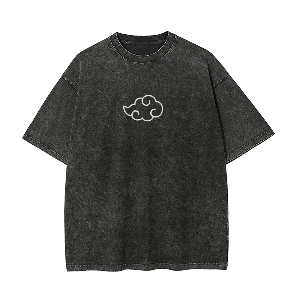 Naruto: Itachi Uchiha T Shirt  Men Acid Wash Red Sharingan Eye Anime Graphic Cotton Streetwear Manga Ninja Half Face Vintage Tee