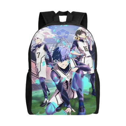 Blue Lock: Backpack for Men Women Teenage High School Hiking Travel Daypack Soccer Anime Laptop Computer Canvas Bags Durable