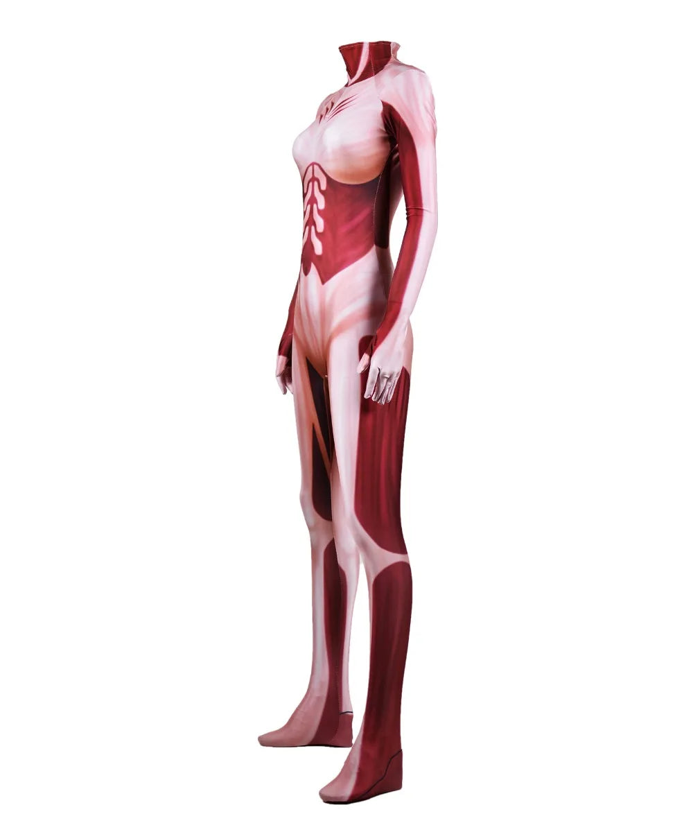 Attack on Titan: Female Annie Leonhart Cosplay Bodysuit 3D Imprimer Skin Zentai Costume Halloween Party JumpSuit