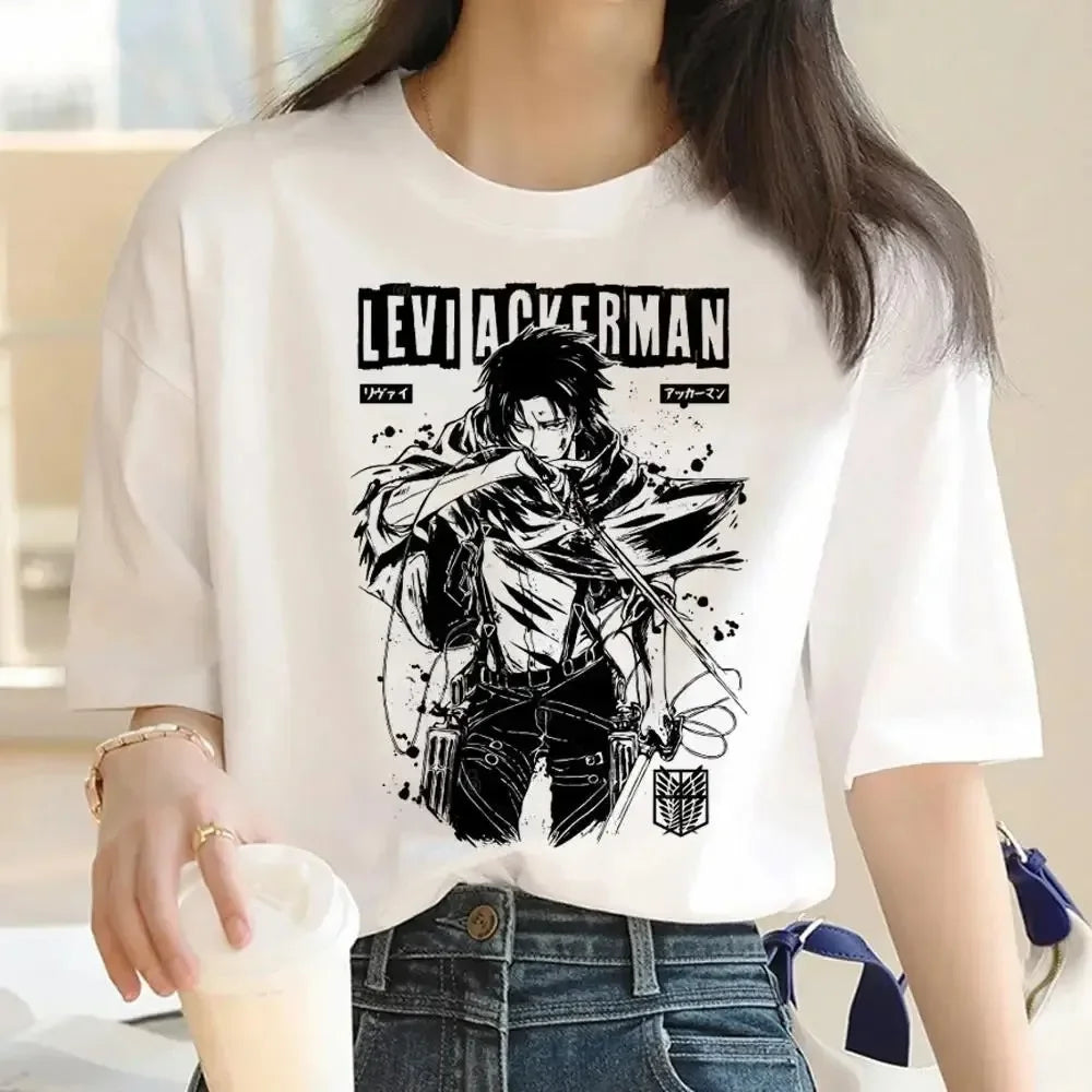 Attack on Titan: Graphic Print Harajuku T Shirt Casual Fashion Short Sleeve T-Shirt Women Graphic T Shirts