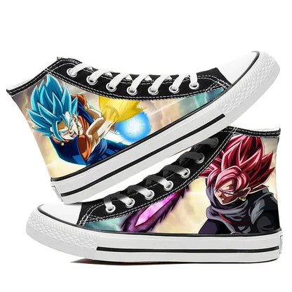 Dragon Ball:  Hand-painted graffiti printing men's high-top canvas shoes goku