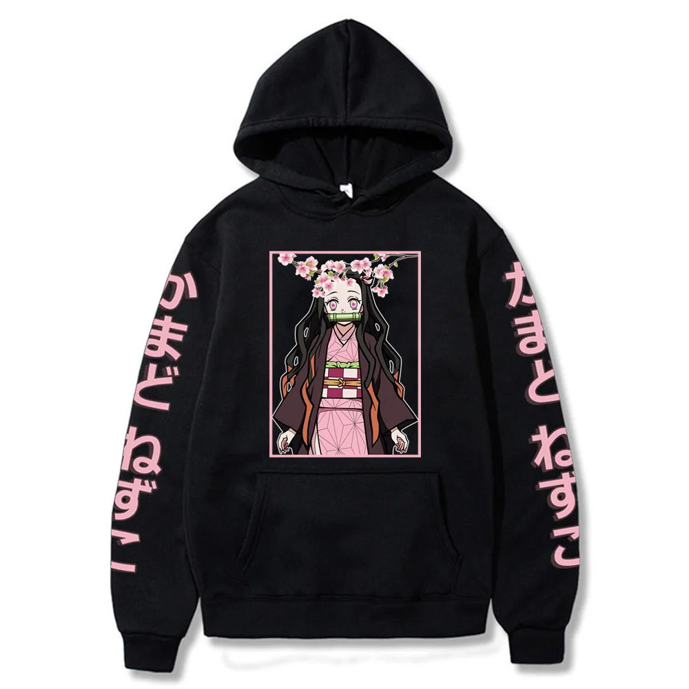 Demon Slayer: Hoodie Kamado Tanjirou Plus Size Harajuku Female Long Sleeve Streetwear Clothing
