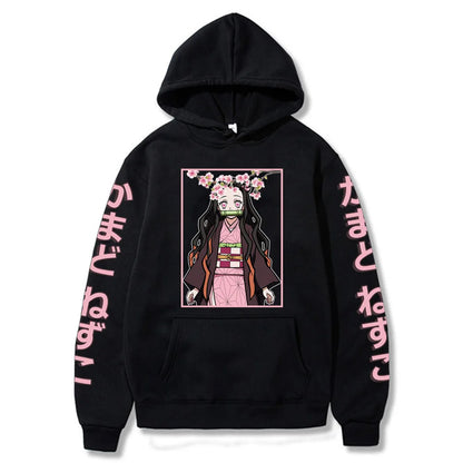 Demon Slayer: Hoodie Kamado Tanjirou Plus Size Harajuku Female Long Sleeve Streetwear Clothing