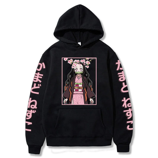 Demon Slayer: Hoodie Kamado Tanjirou Plus Size Harajuku Female Long Sleeve Streetwear Clothing