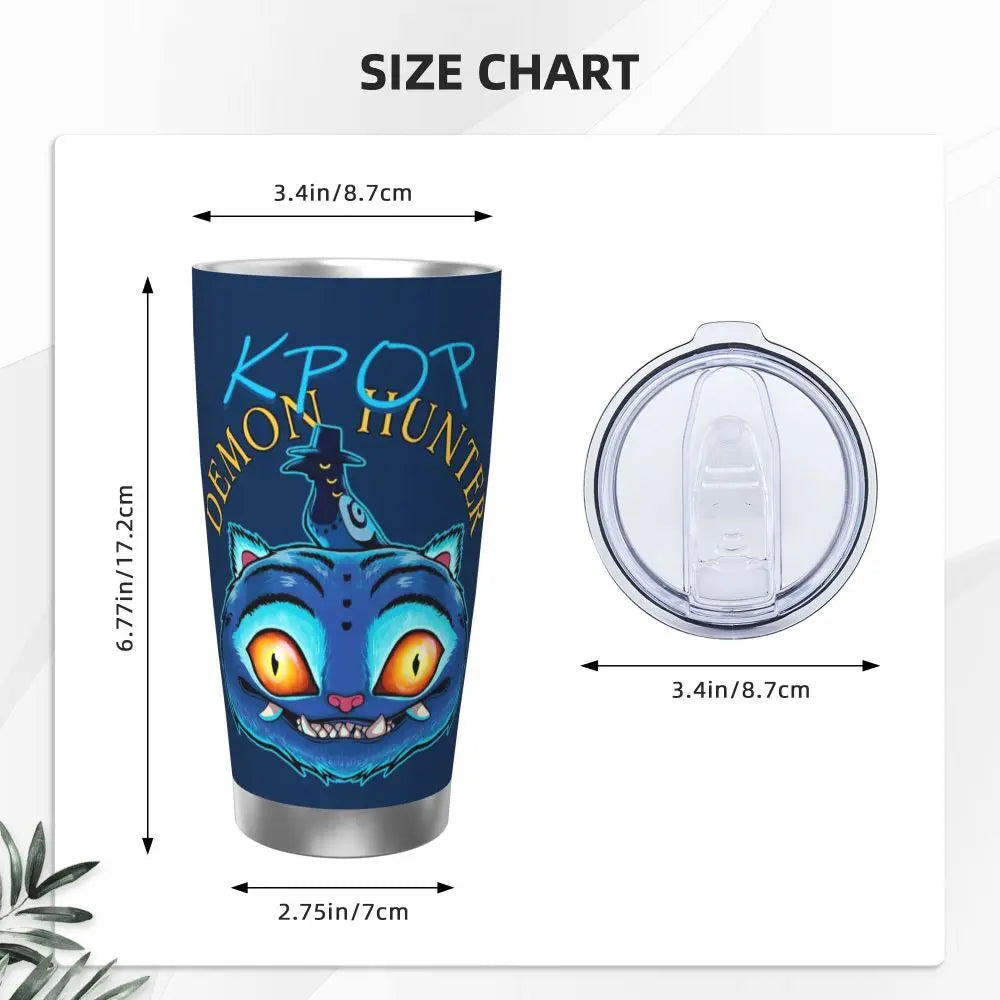 KPop Demon Hunters - Derpy  Insulated Tumbler with Lid Vacuum Thermal Mug Outdoor Travel Car Bottle Cup, 20oz