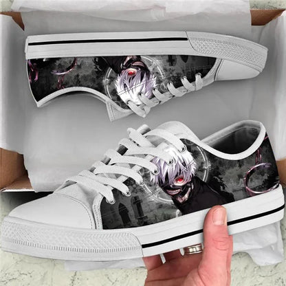 Tokyo Ghoul :Volume 2 Pattern Anime Classic Low Style Casual Sneakers Canvas Fashion Breathable Mens Womens Shoes Lace-up shoe