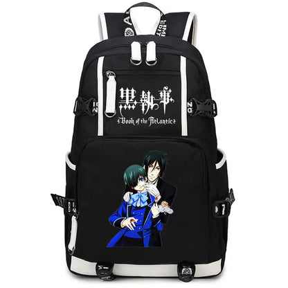Black Butler: USB Backpack Book Bag Casual Travel Computer Men Women Girl Boys Cosplay Bag Schoolbag Laptop Bags